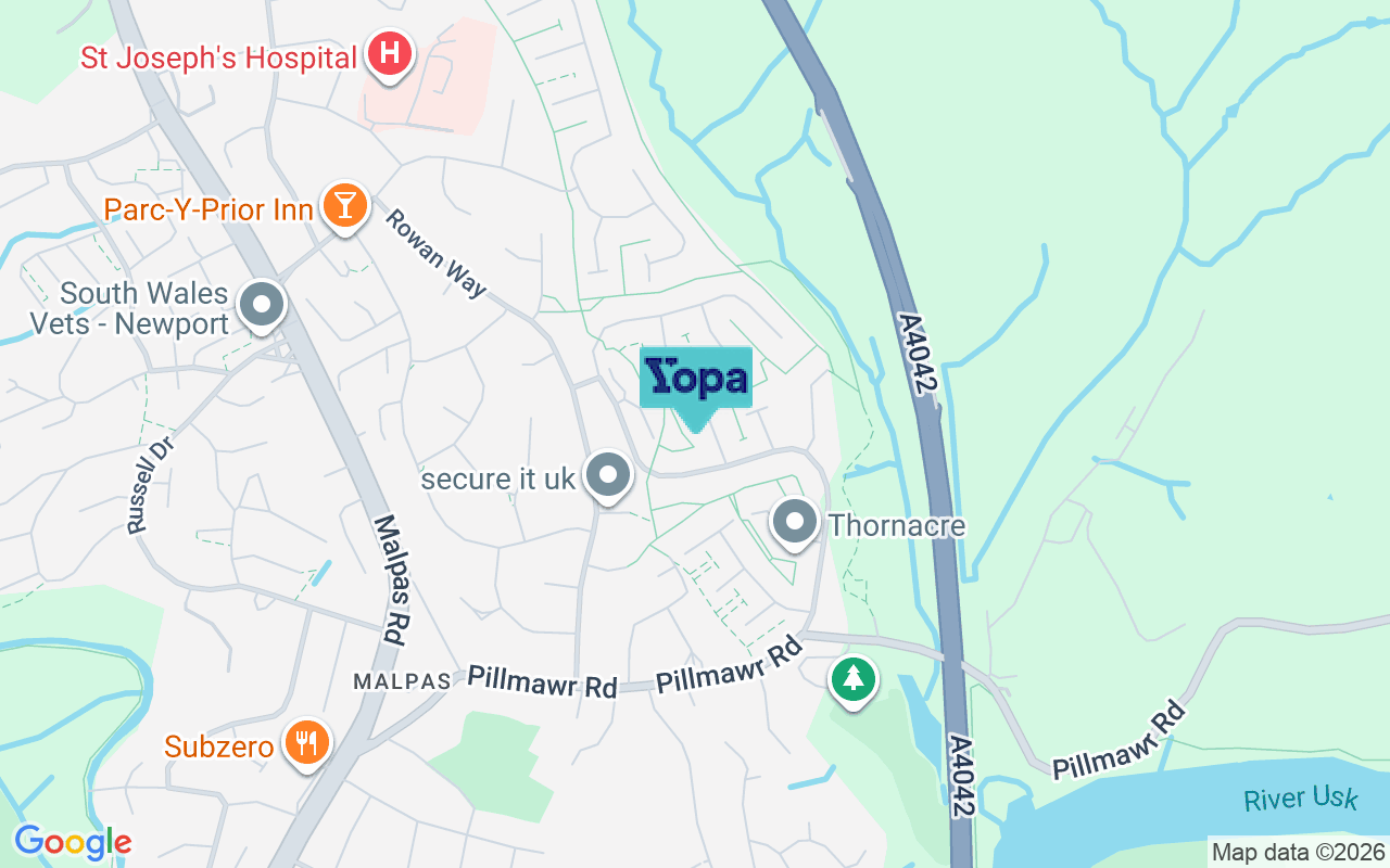 Map showing the location of NP20 6LL