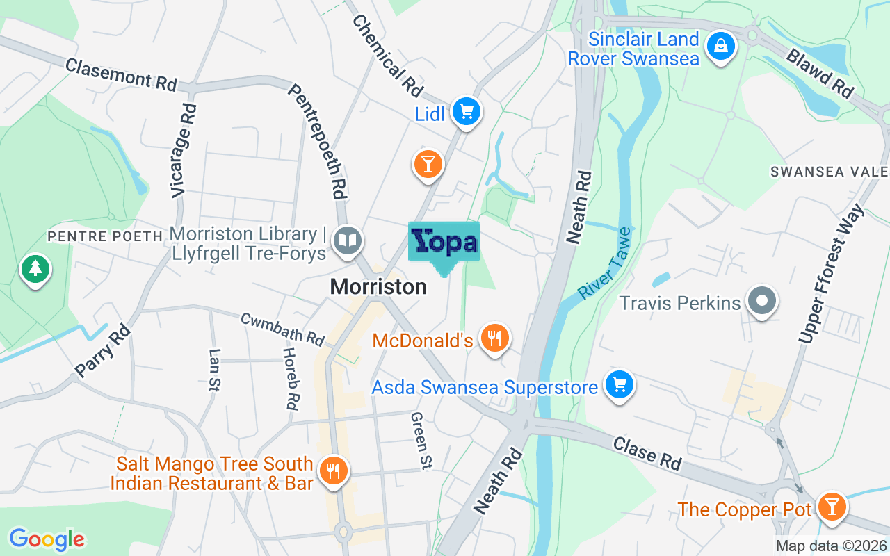 Map showing the location of SA6 8EB