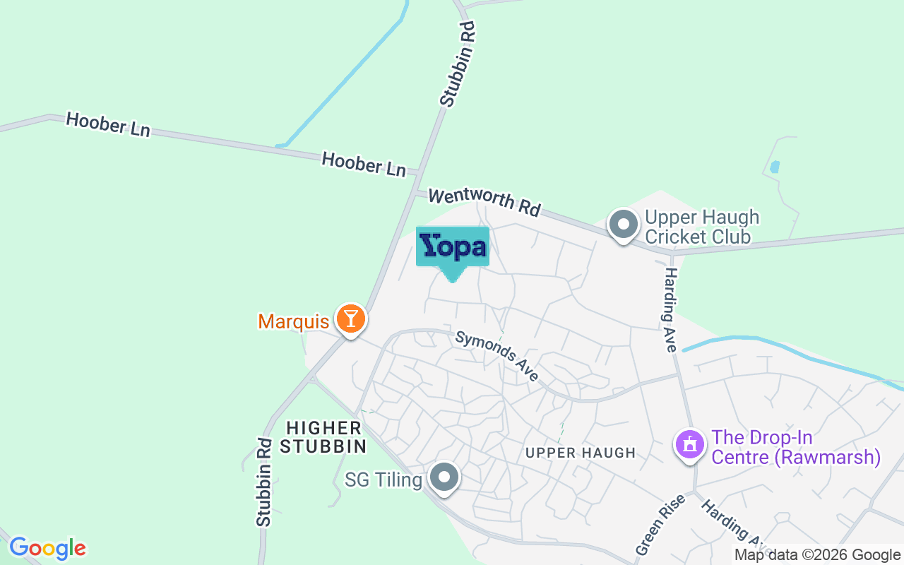 Map showing the location of S62 7FJ