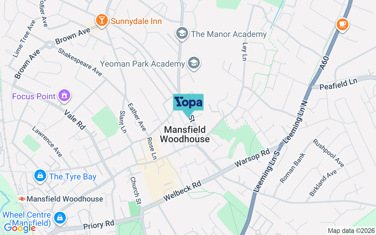 Map showing the location of NG19 8BQ