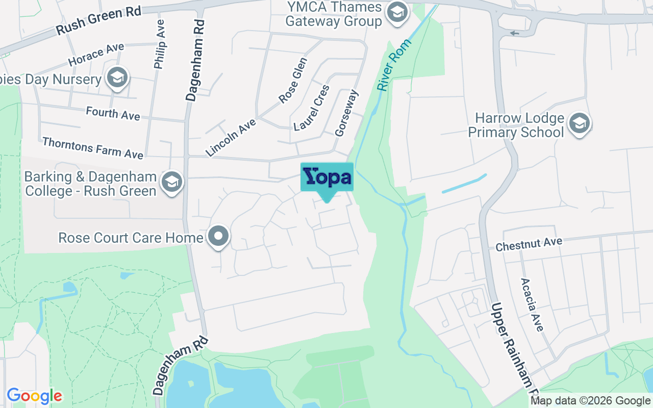 Map showing the location of RM7 0YY