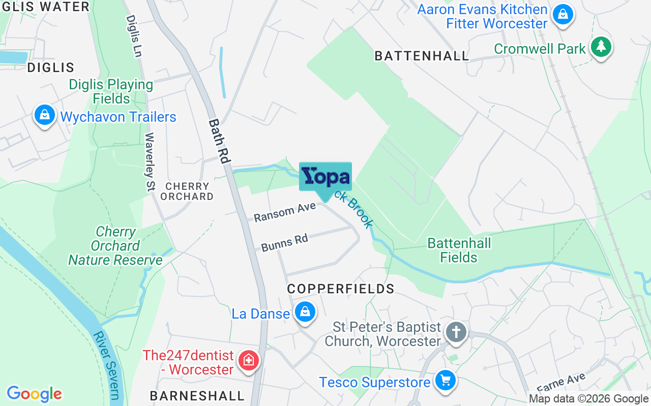 Map showing the location of WR5 3AL
