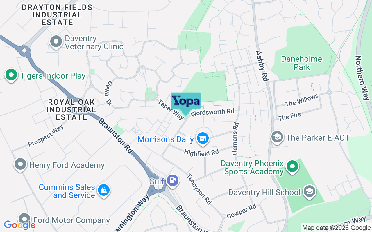 Map showing the location of NN11 9BH
