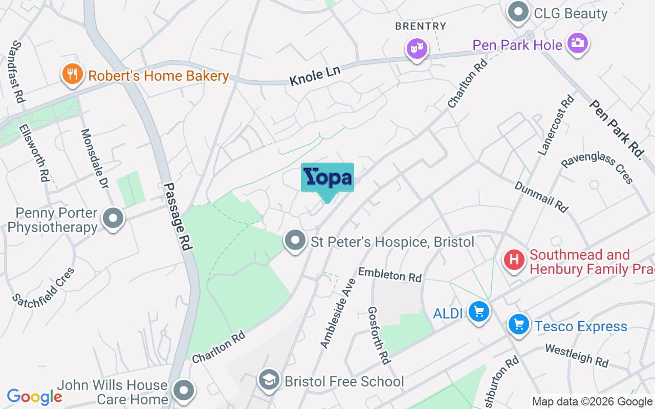Map showing the location of BS10 6TS