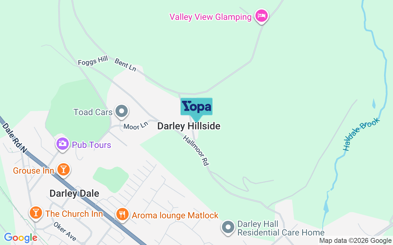 Map showing the location of DE4 2HE