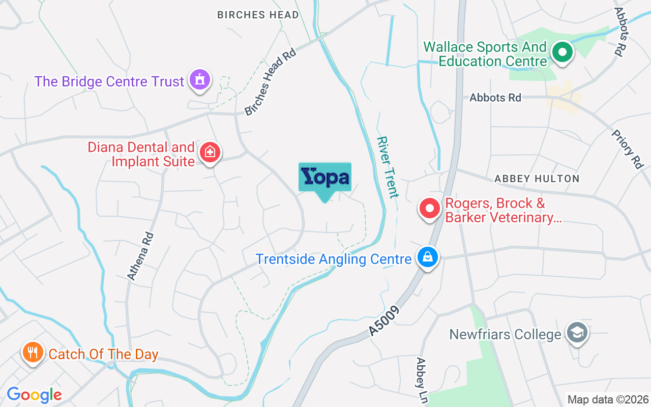 Map showing the location of ST1 6UD