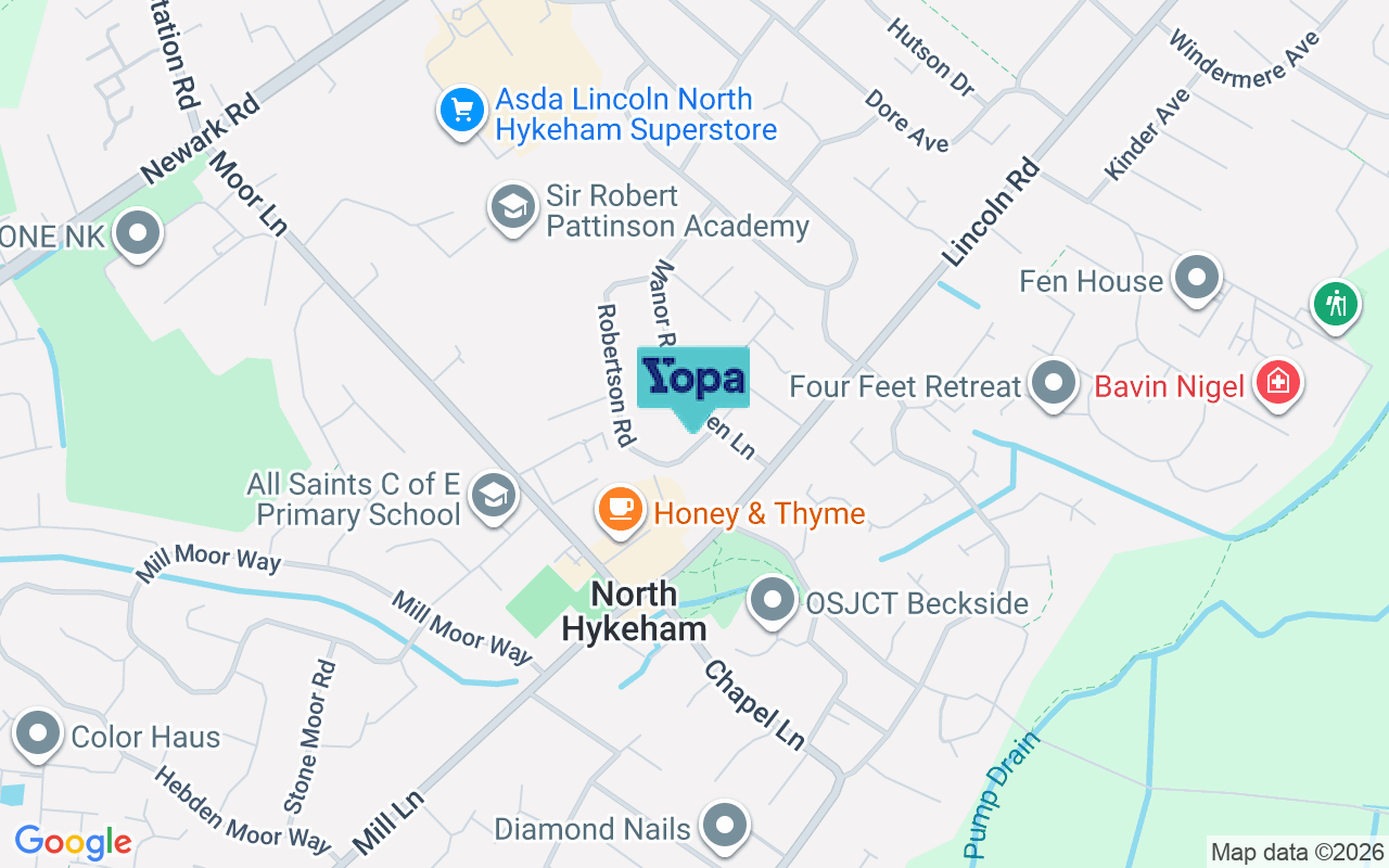 Map showing the location of LN6 8NN