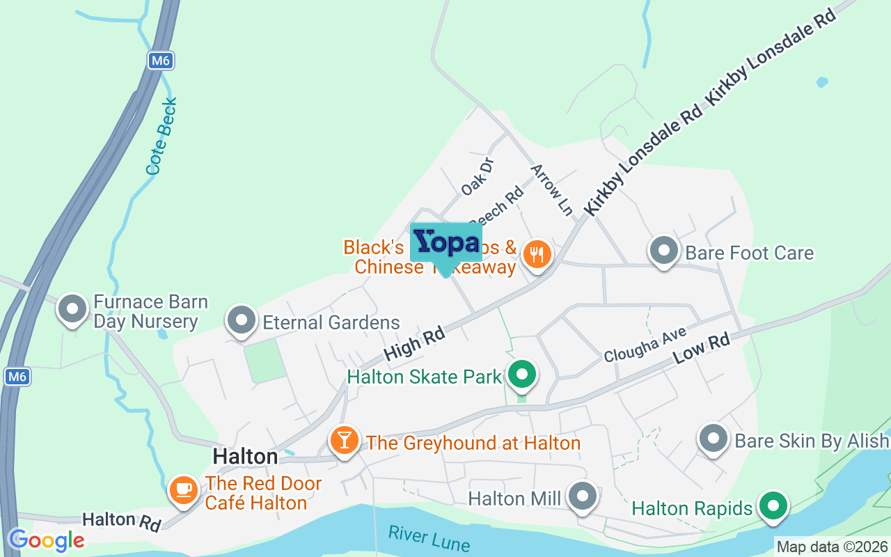 Map showing the location of LA2 6QE