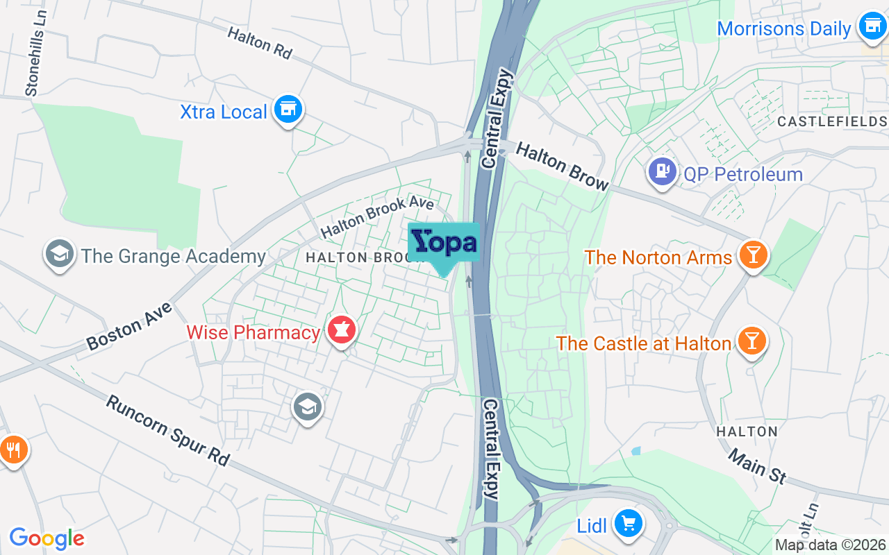 Map showing the location of WA7 2DL