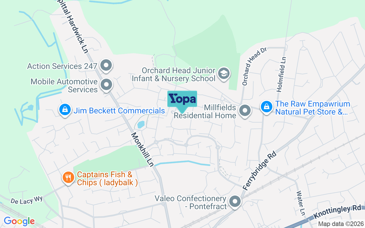 Map showing the location of WF8 2UJ