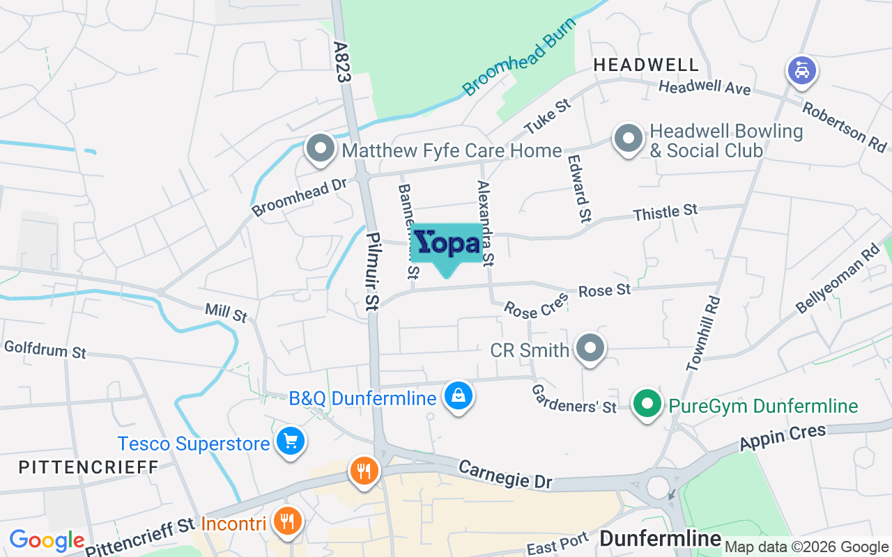Map showing the location of KY12 0LP