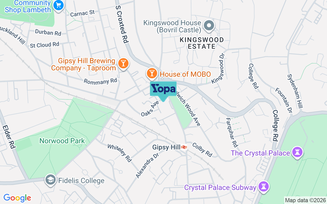 Map showing the location of SE19 1RB