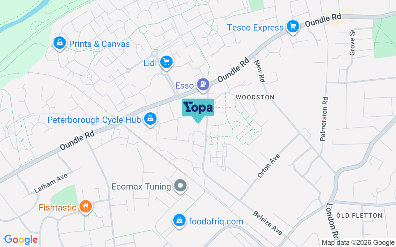 Map showing the location of PE2 9JS