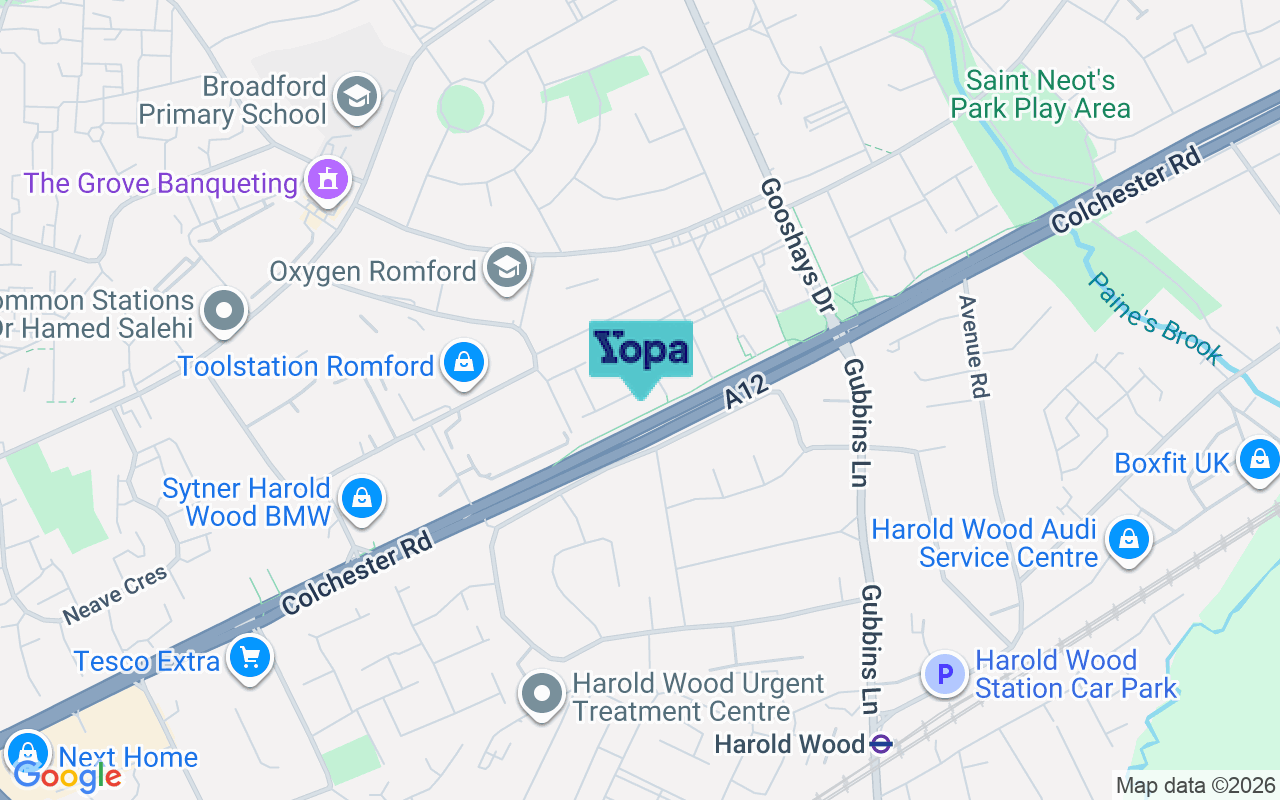 Map showing the location of RM3 8PQ