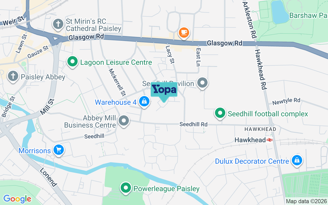Map showing the location of PA1 1GT