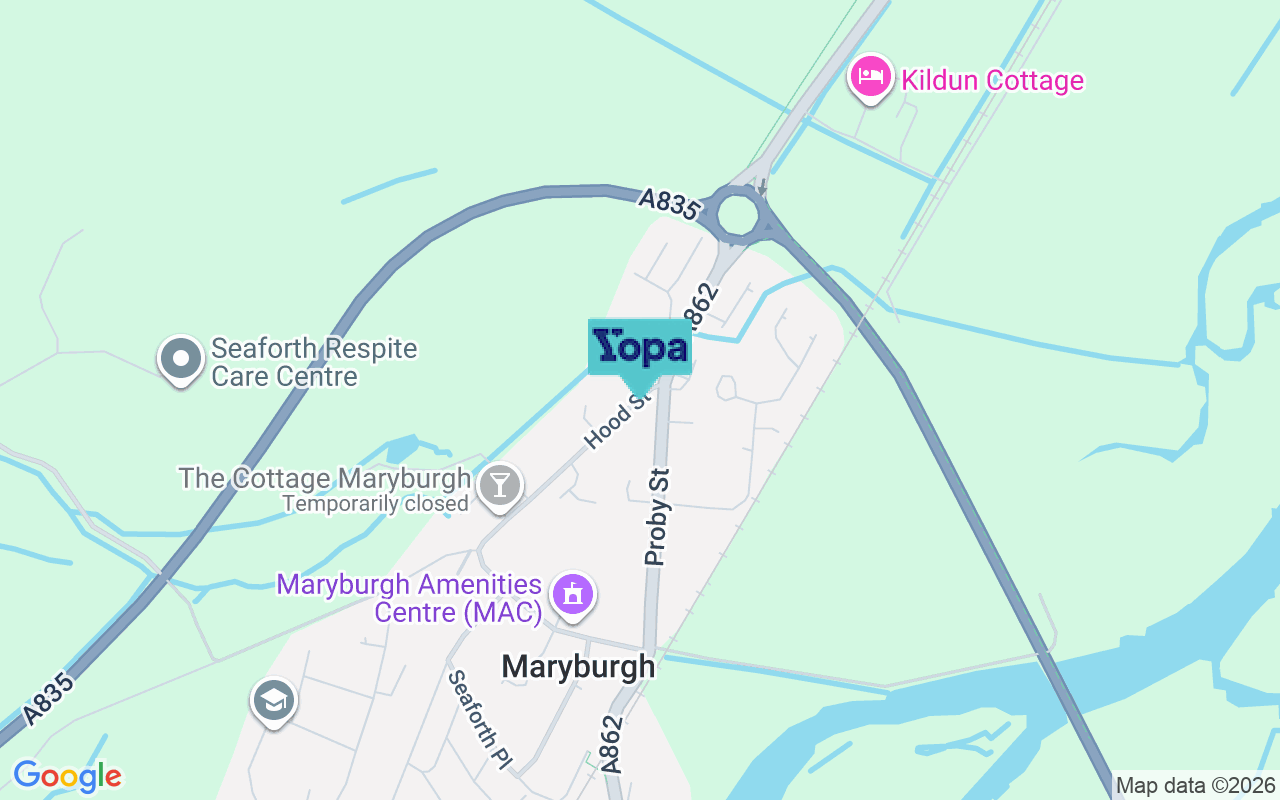 Map showing the location of IV7 8DZ