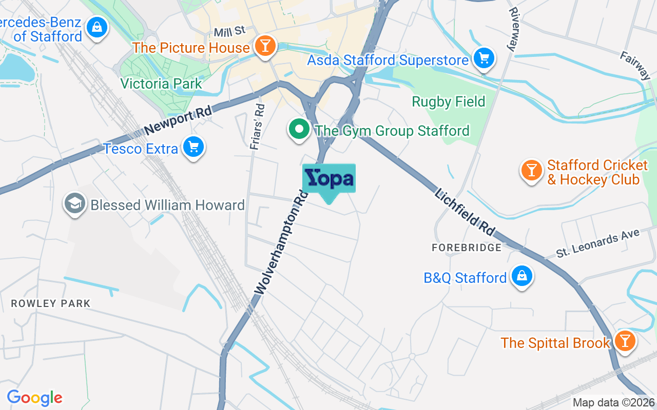 Map showing the location of ST17 4BX