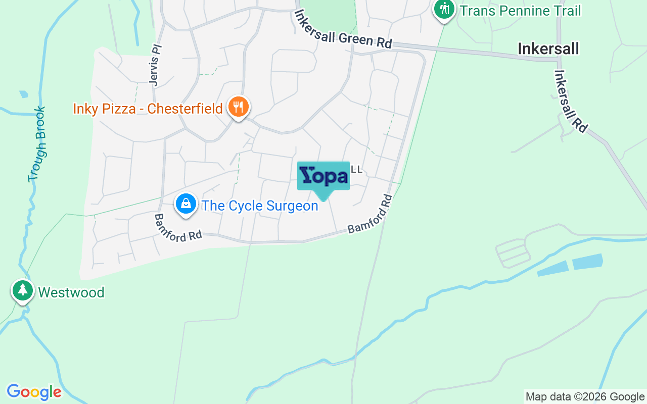 Map showing the location of S43 3EU