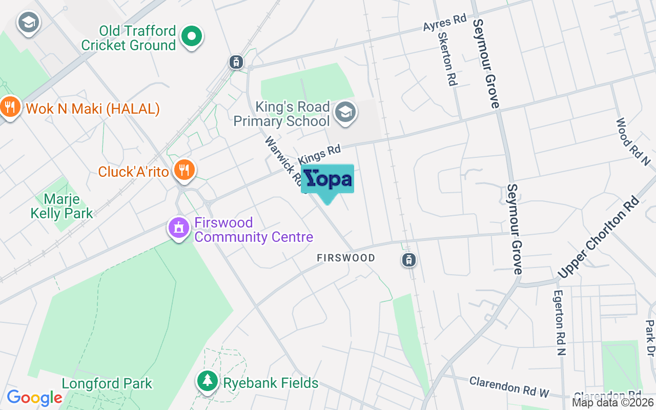 Map showing the location of M16 0HT