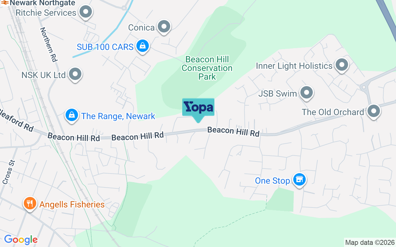 Map showing the location of NG24 2JH