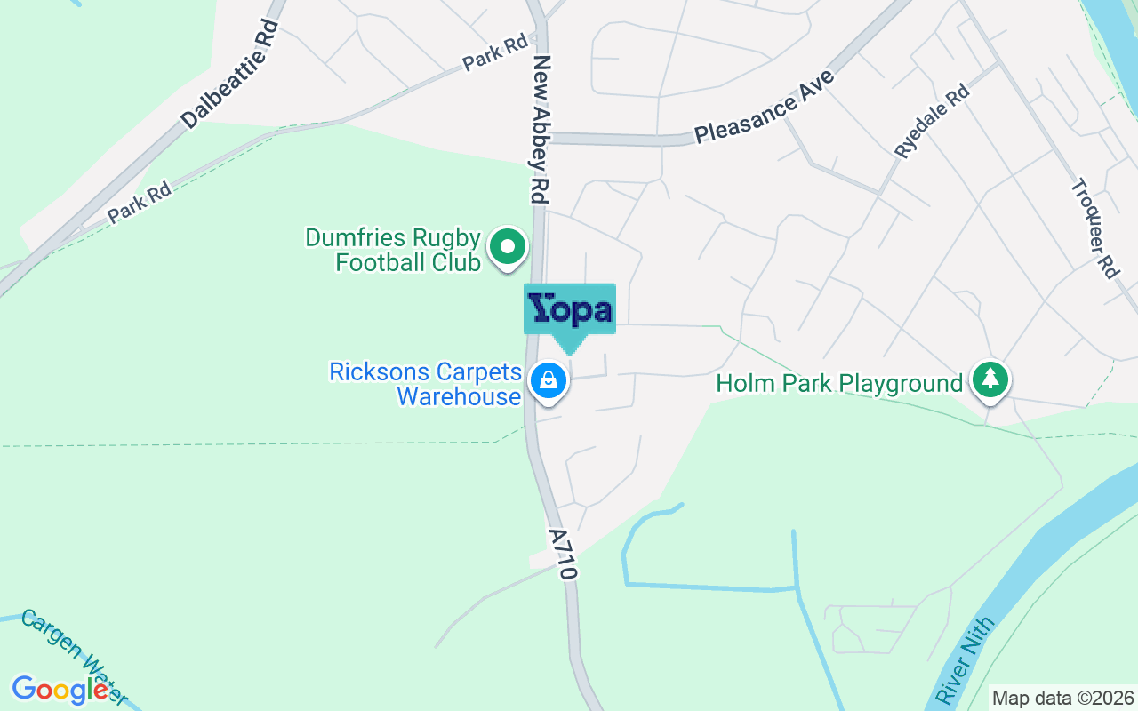 Map showing the location of DG2 7LB