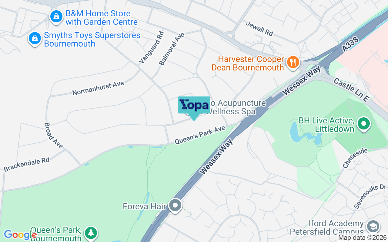 Map showing the location of BH8 9JW