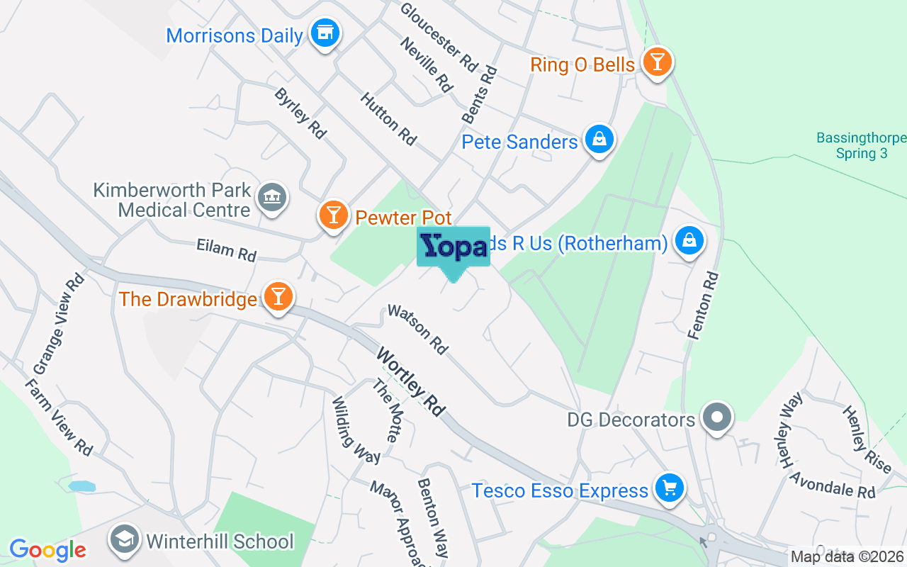 Map showing the location of S61 3SX