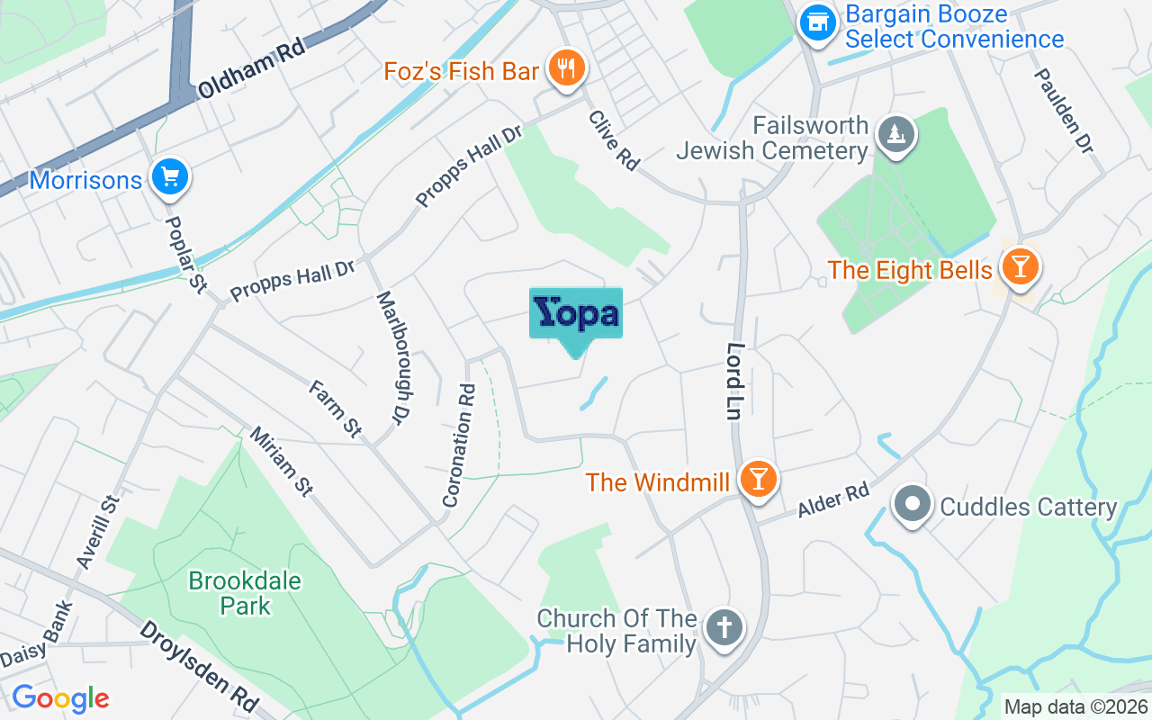 Map showing the location of M35 0WG