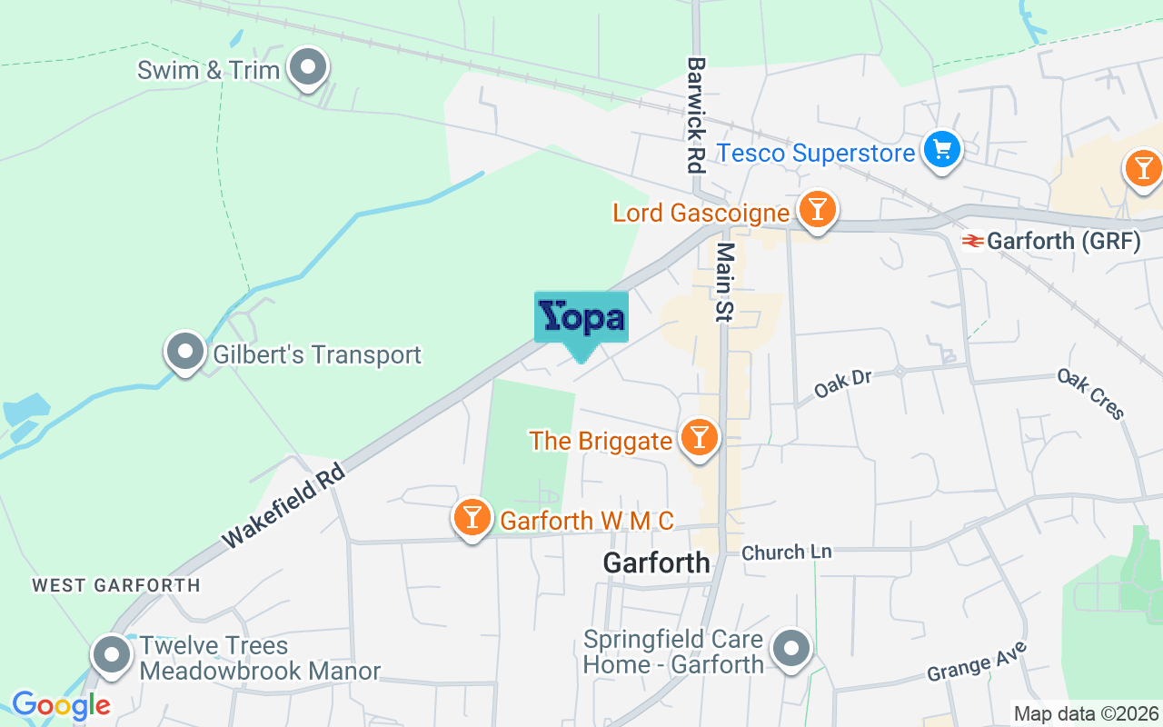 Map showing the location of LS25 1AP