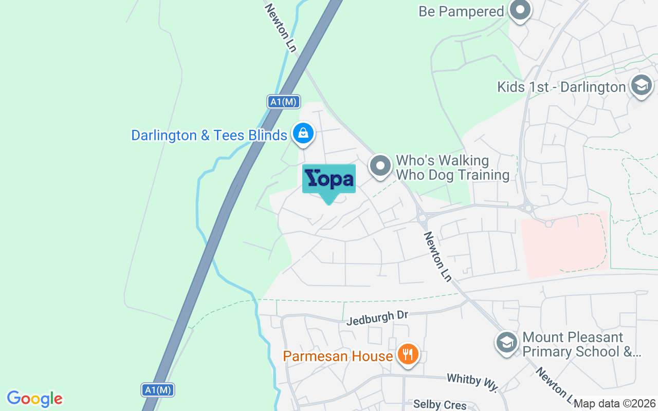 Map showing the location of DL2 2WJ