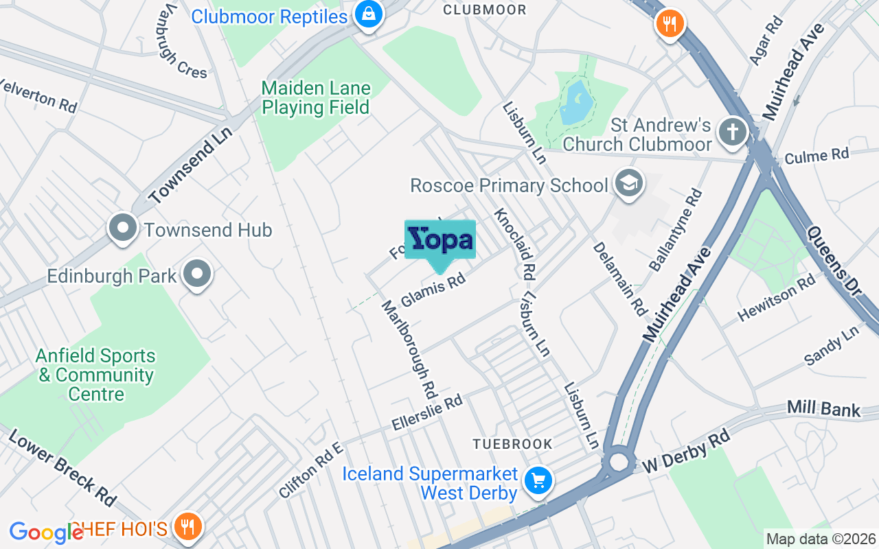 Map showing the location of L13 8DP