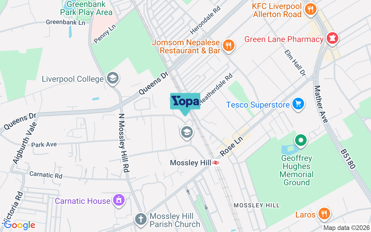 Map showing the location of L18 8AY