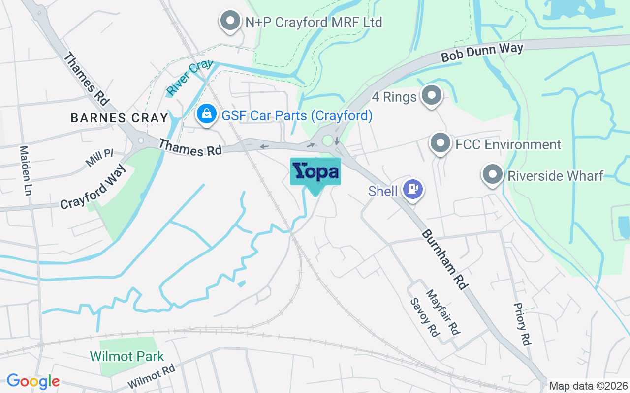 Map showing the location of DA1 5HL