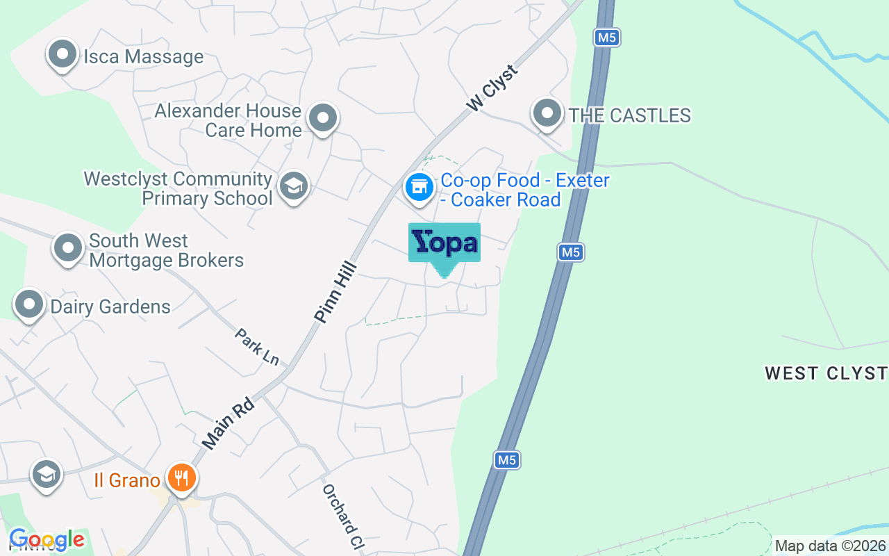 Map showing the location of EX1 3LQ