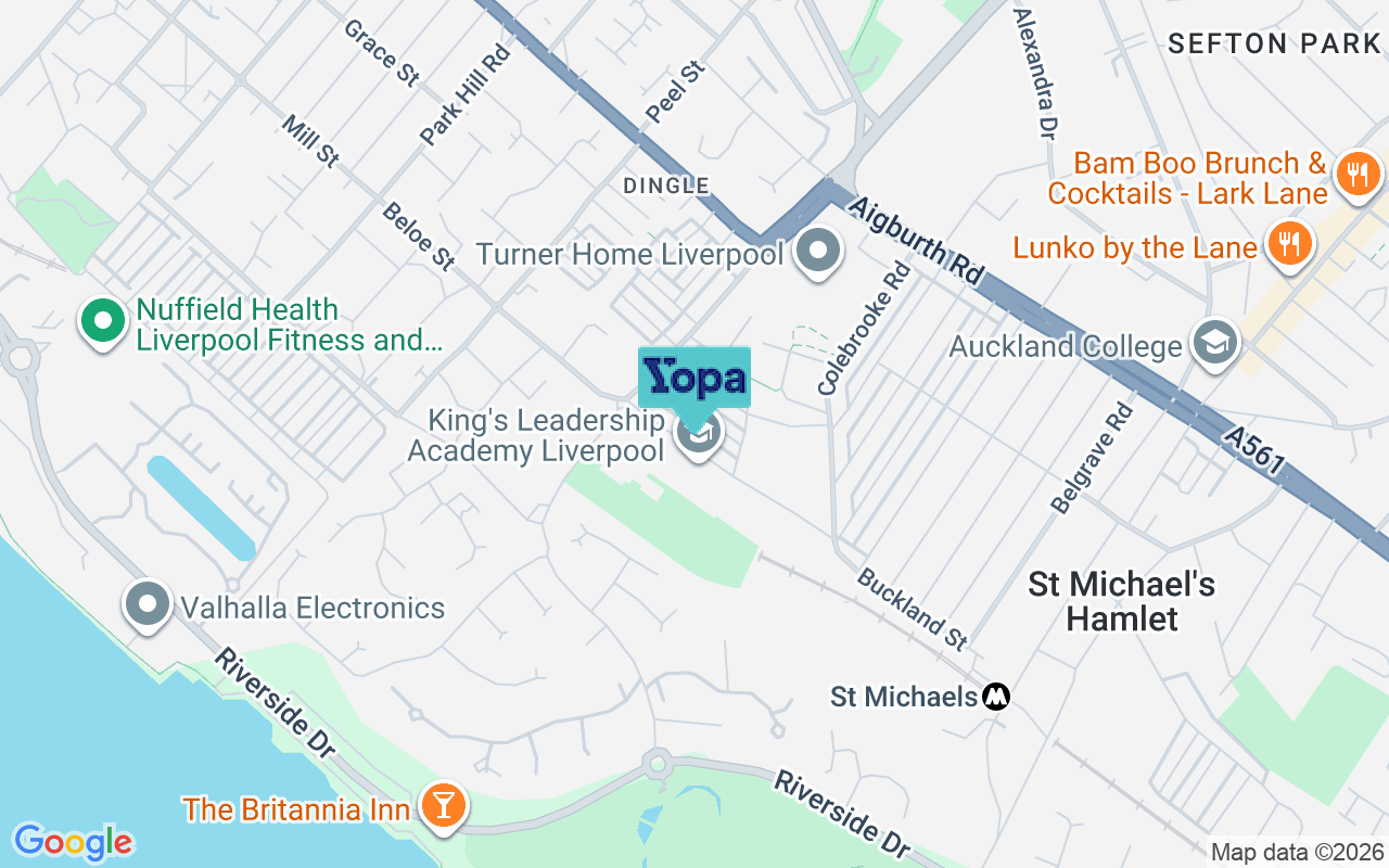 Map showing the location of L8 9SJ