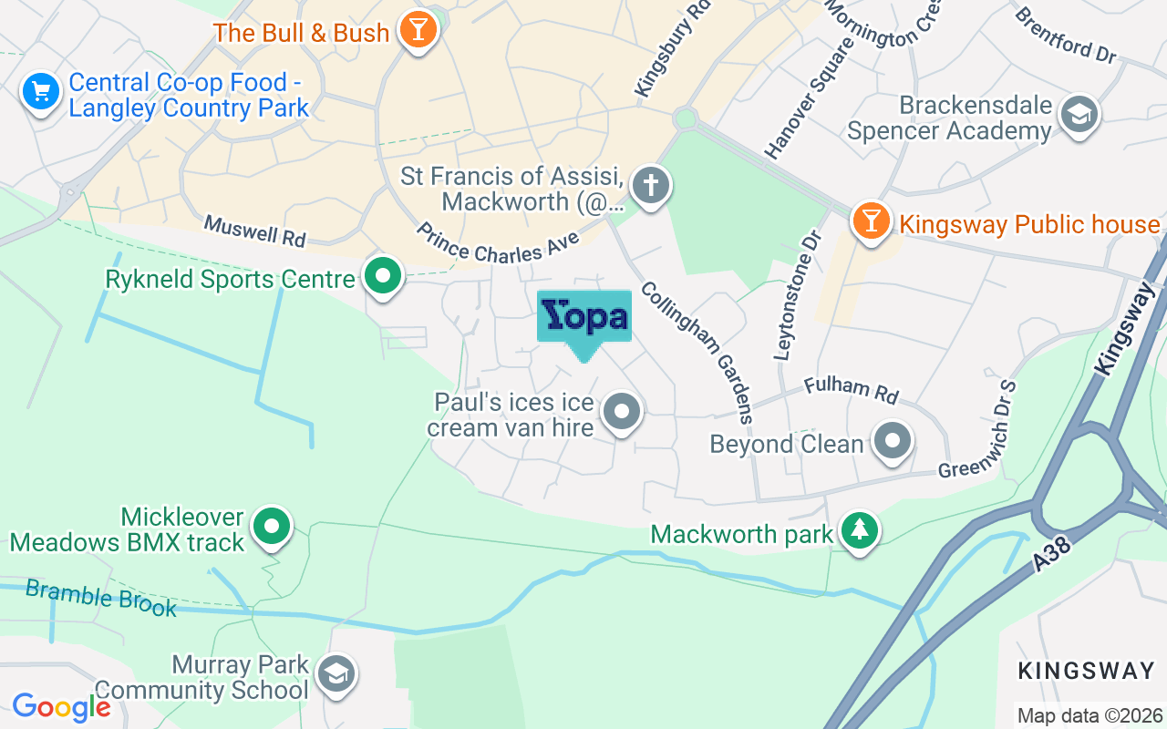 Map showing the location of DE22 4PL