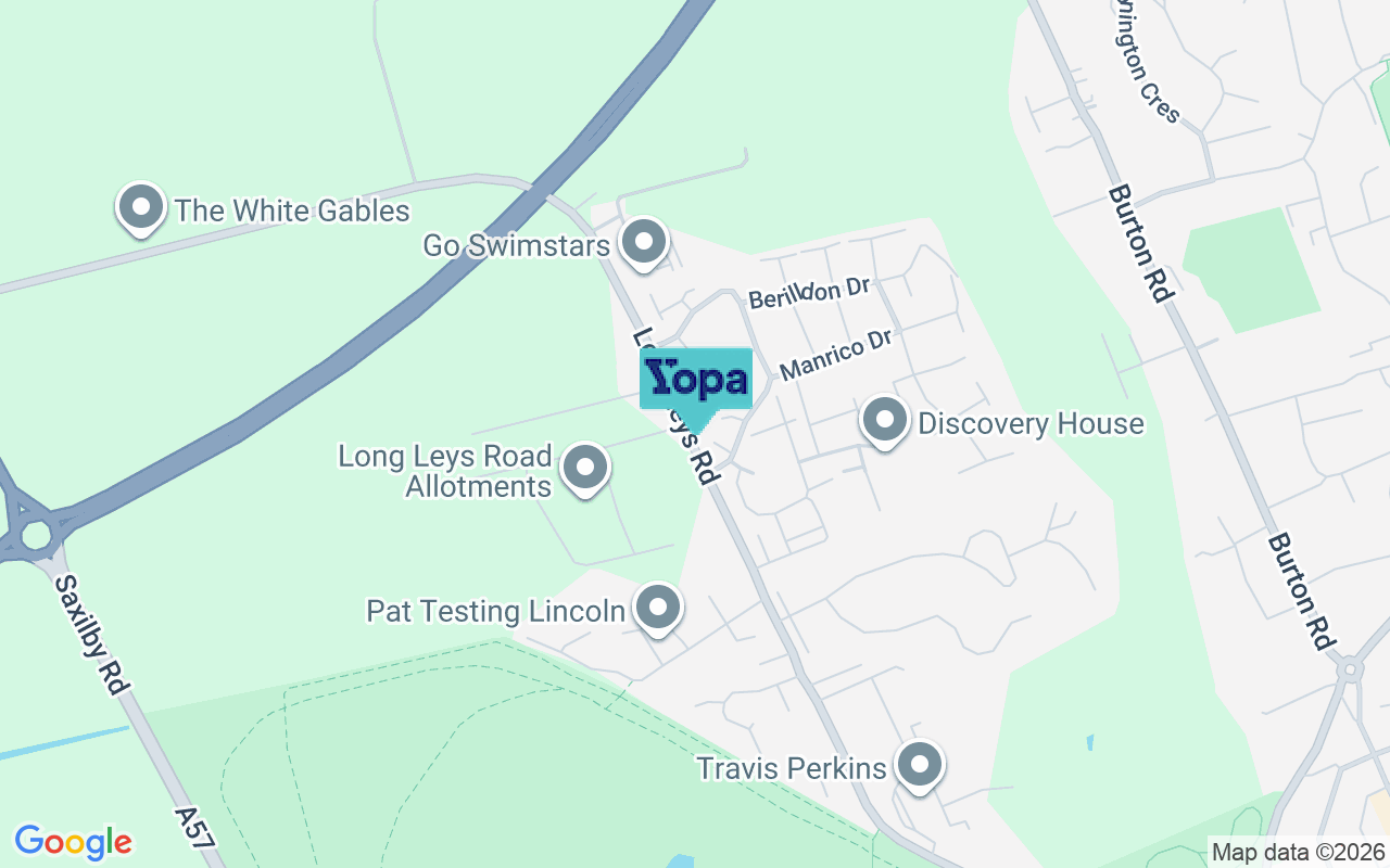 Map showing the location of LN1 1AB