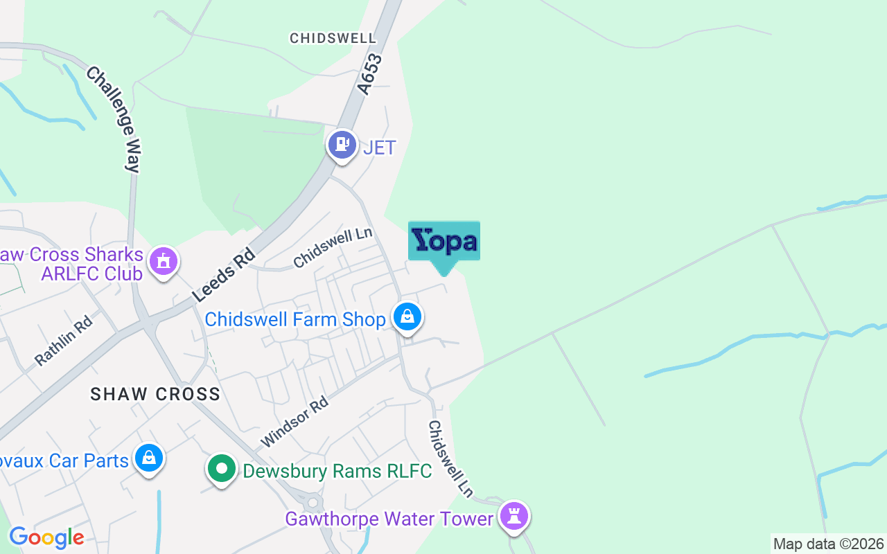 Map showing the location of WF12 7ST