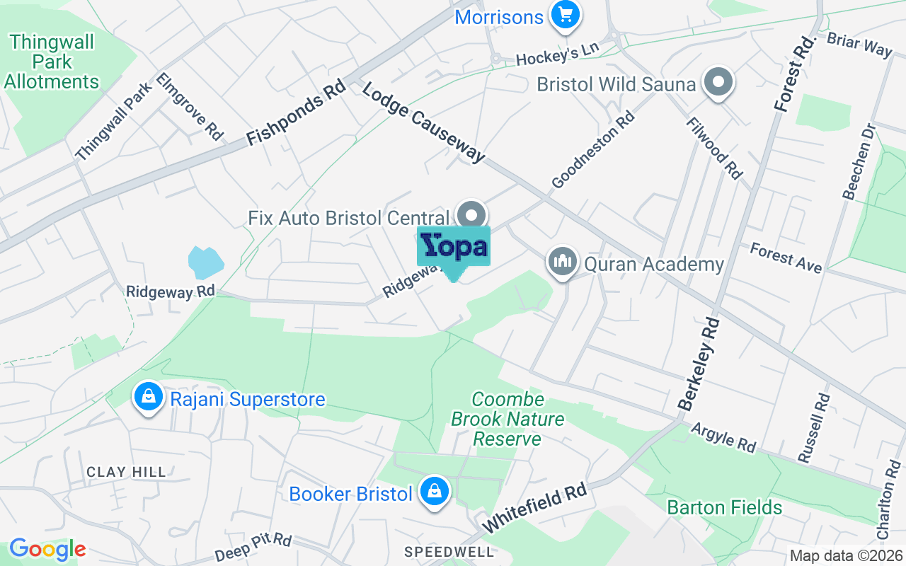 Map showing the location of BS16 3NU