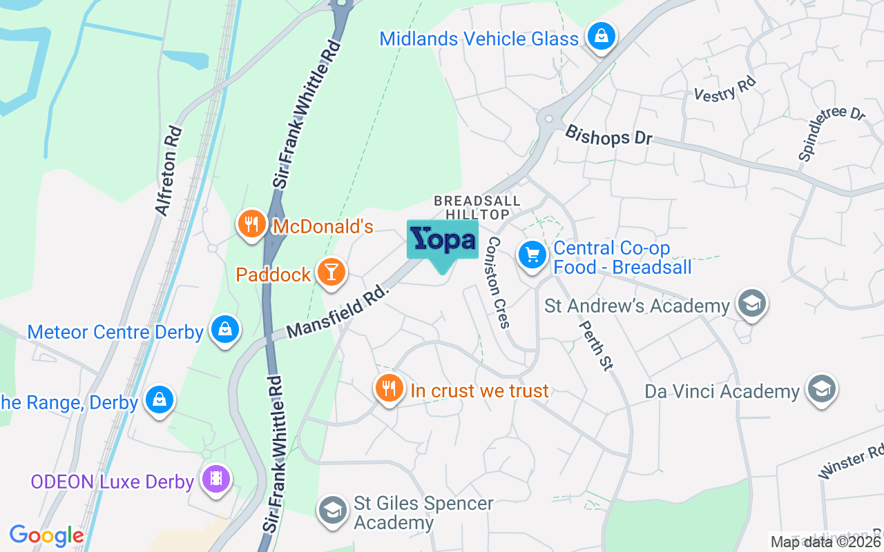 Map showing the location of DE21 4GD