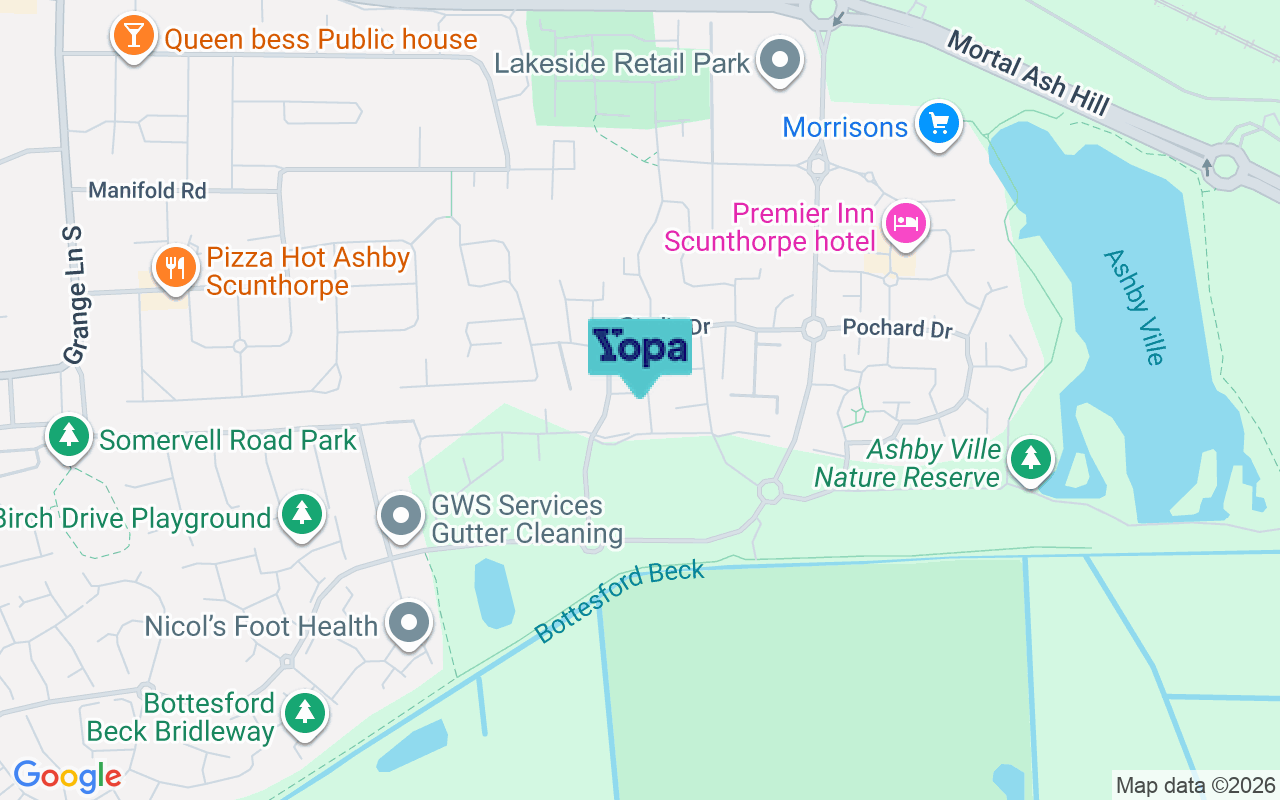 Map showing the location of DN16 3BF