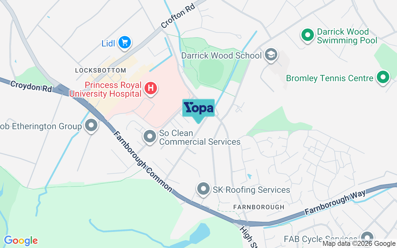 Map showing the location of BR6 7AW