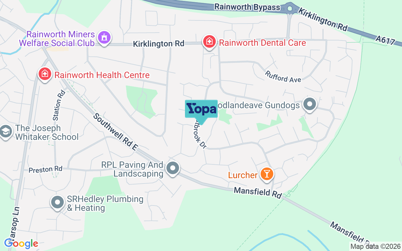Map showing the location of NG21 0FH