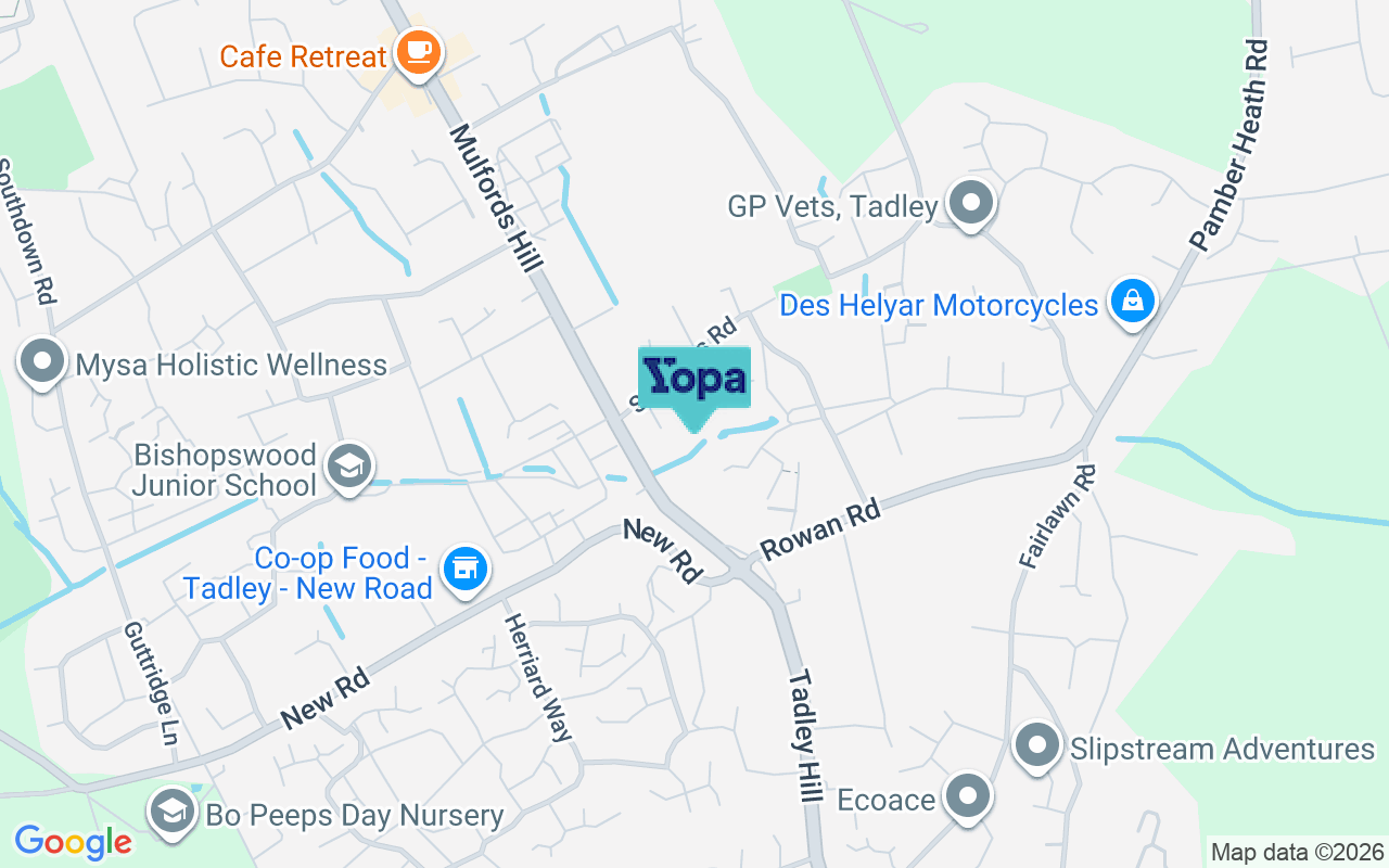 Map showing the location of RG26 3RW