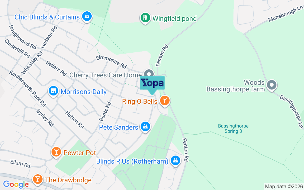 Map showing the location of S61 3EF