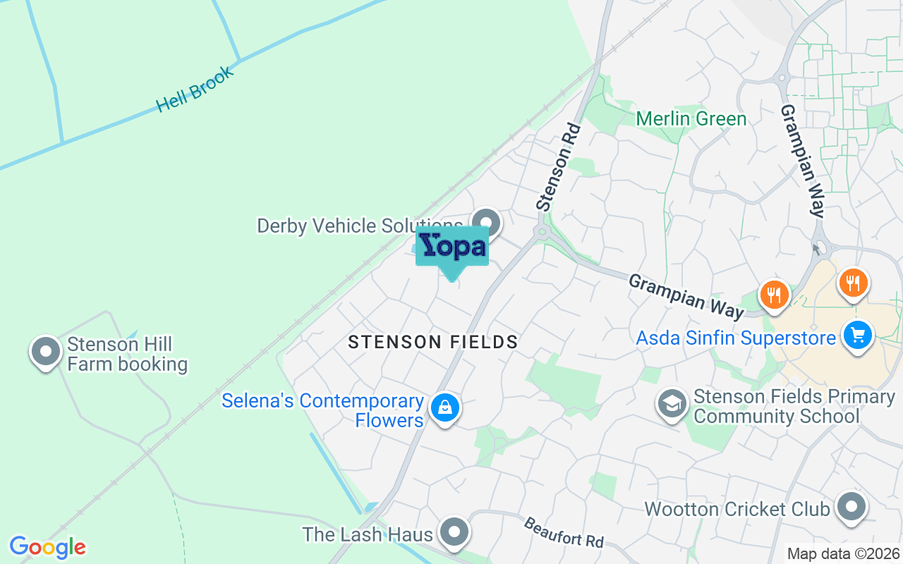 Map showing the location of DE24 3FD