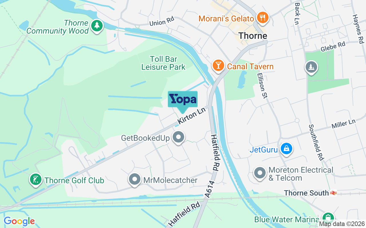 Map showing the location of DN8 5RE