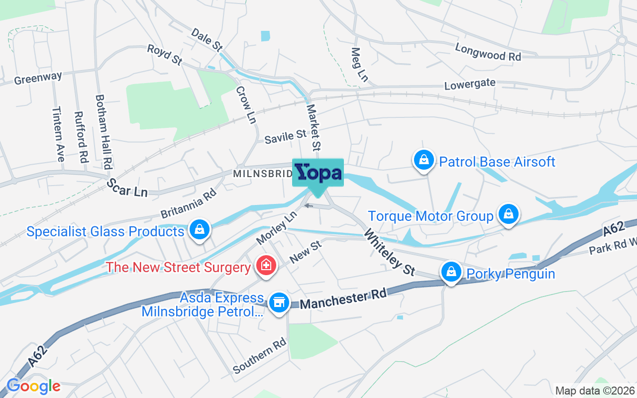 Map showing the location of HD3 4NN