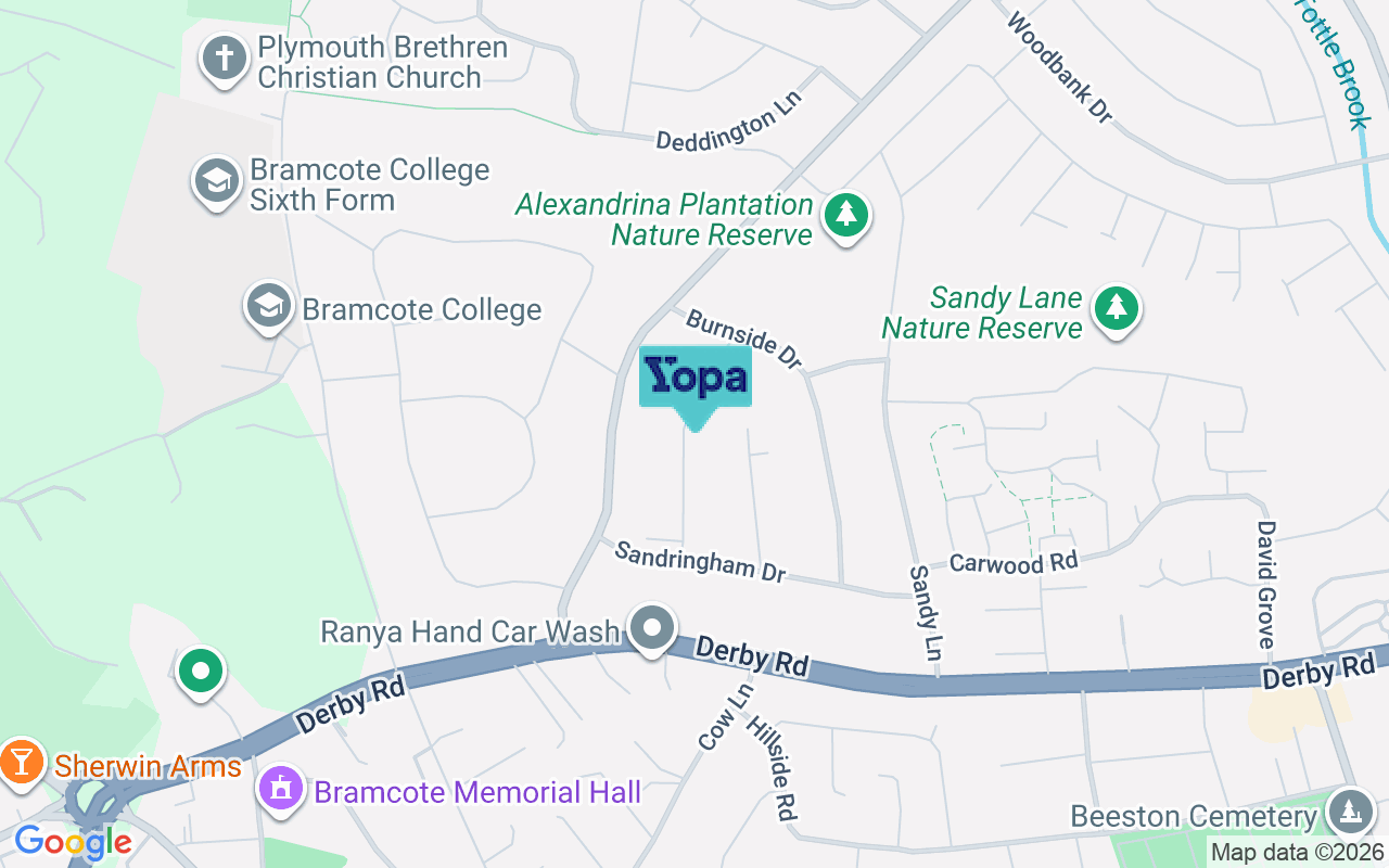 Map showing the location of NG9 3EG