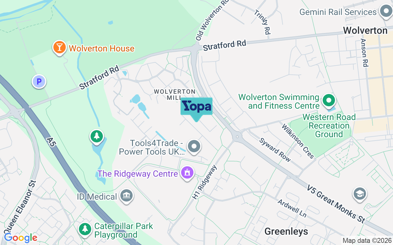 Map showing the location of MK12 5SG